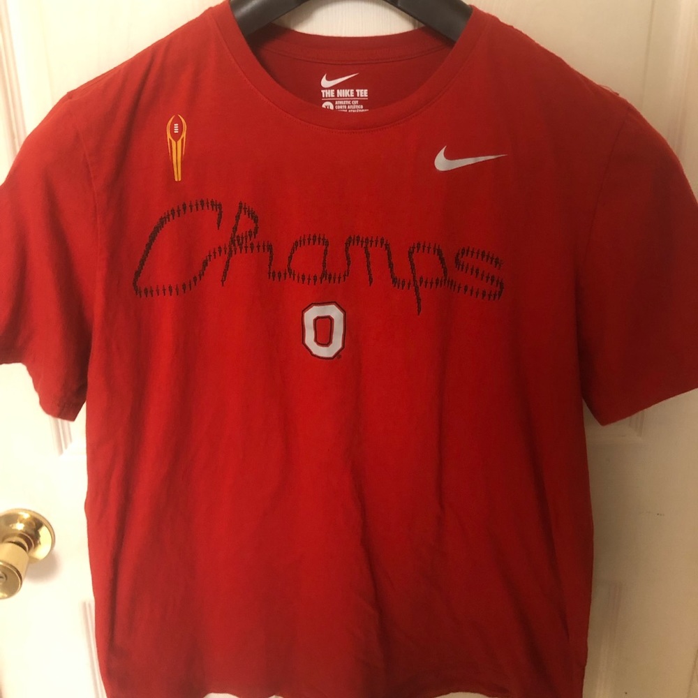 โขNikeโข Ohio State Buckeyes Script CHAMPS T-shirt